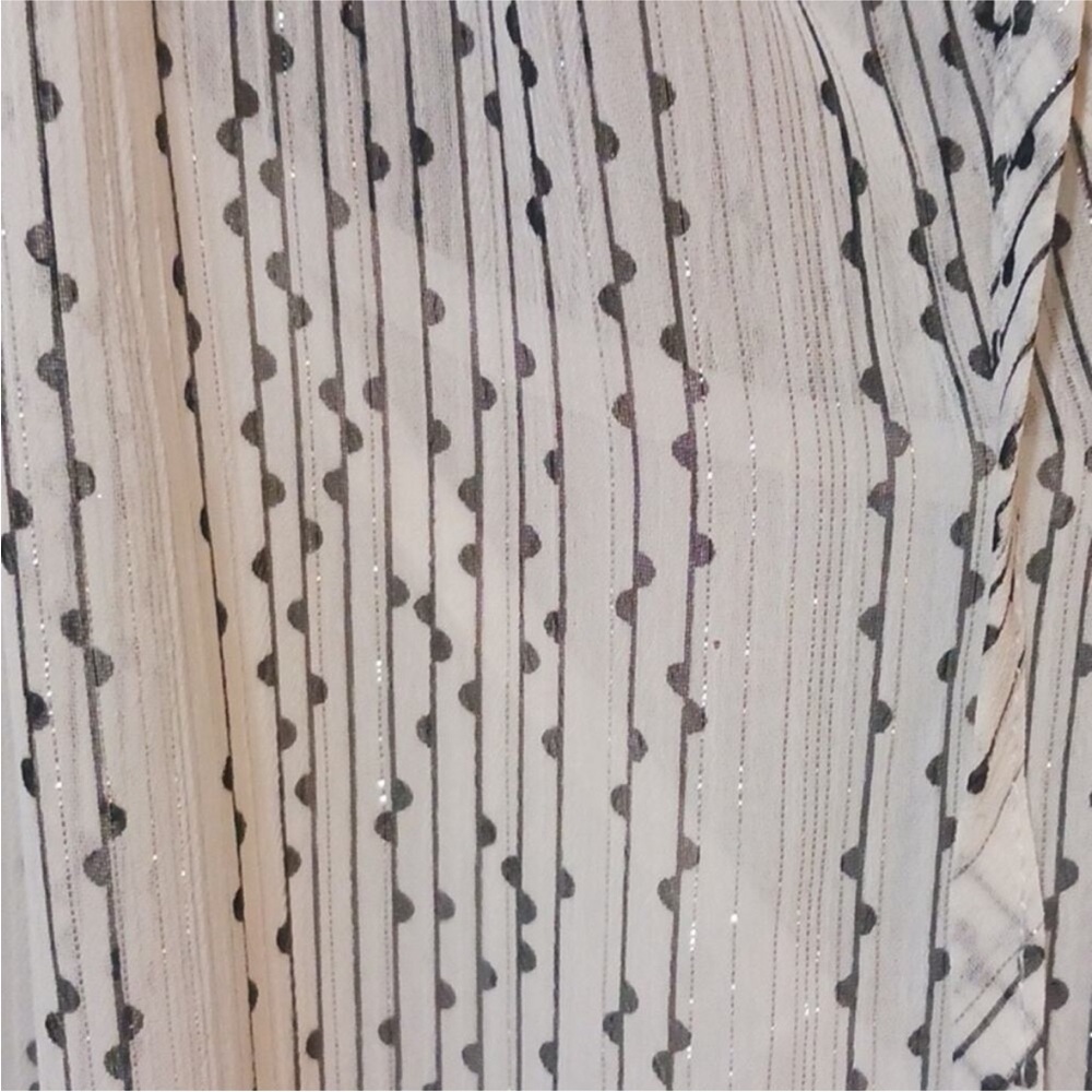 Banana Republic White Black Dot Sheer Chiffon Boho Midi Dress - Picture 8 of 14